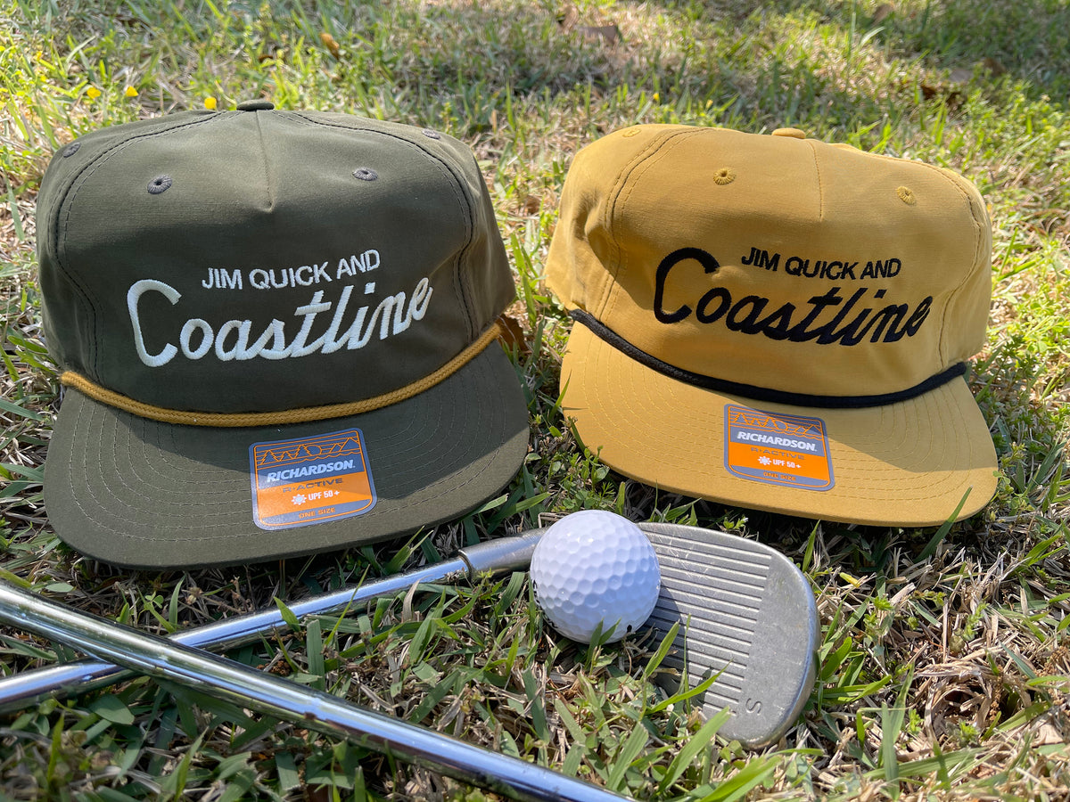 JQ&C Vintage Sport Script Golfer Rope Hat Jim Quick and Coastline